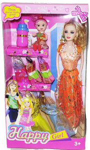 Small dolls hot sale with colored hair