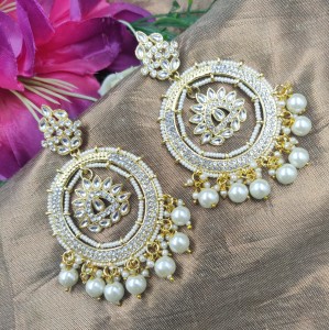 Reesha Jewel big size pearl earring Alloy Chandbali Earring