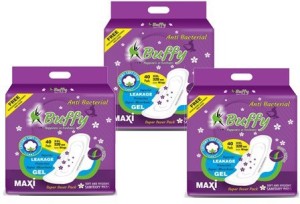 Buffy Tri-Fold Maxi Sanitary Napkin with Cottony Cover (40 Pcs, 03 Packet) Sanitary  Pad, Buy Women Hygiene products online in India