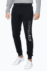 CornerKick Solid Men Black Track Pants