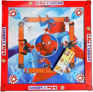 DEZICON ECOM spiderman Carrom Board with Ludo 2 in 1 Game (20x20 Inches)  Carrom Board Board Game Carrom Board Board Game - spiderman Carrom Board  with Ludo 2 in 1 Game (20x20
