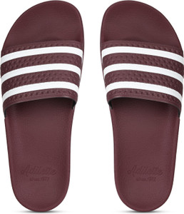 Maroon discount adidas slides