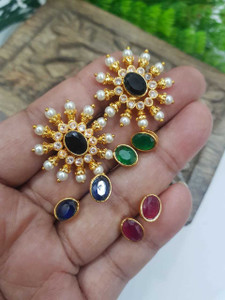 Flipkart Buy Manath Ethnic Moti Diamond Changeable Stud