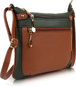 DIXON Tan Sling Bag Stylish Fancy Unique Design Hobo Shoulder Crossbody Daytrip Slingbag For Women