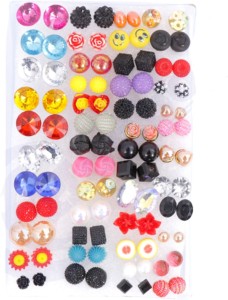  Buy navjai Multi Design Stud Earrings with Plastic