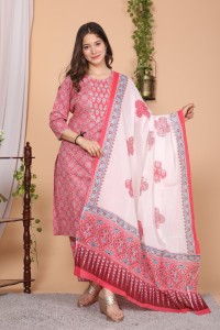 Buy Piksha Fashion Women's Printed Rayon Long Anarkali Kurta for  Girls/Women (Pink) at Amazon.in