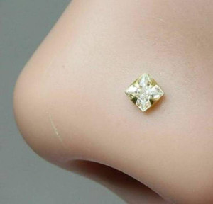 Square diamond nose pin top
