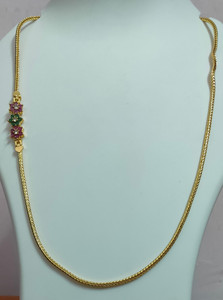 Anjali Sekhar Mop Chain Emerald Ruby Gold plated Plated Brass