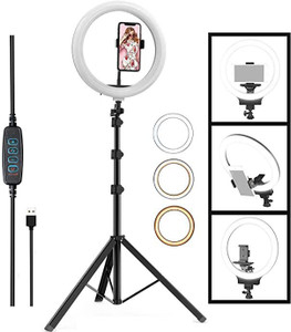 NJENT New 10 Inches Big LED Ring Light with 7 feet Stand for Camera Smartphone.YouTube Video Shoot Makeup Shoot Studio Shoots Instagram Video Shoot.
