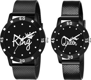 King queen watches black discount