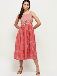 MAX Women A line Pink Dress Buy MAX Women A line Pink Dress Online at Best Prices in India Flipkart