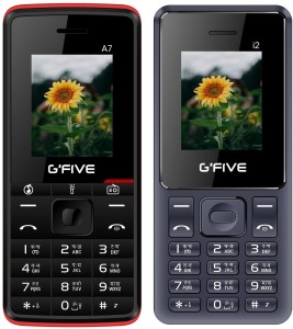 GFive A7 & i2 Combo of Two Mobile(Black Red & Dark Blue)