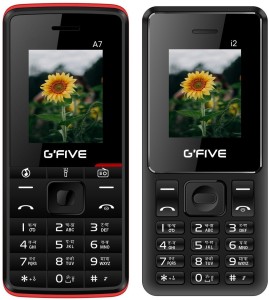 GFive A7 & i2 Combo of Two Mobile(Black Red & Black)