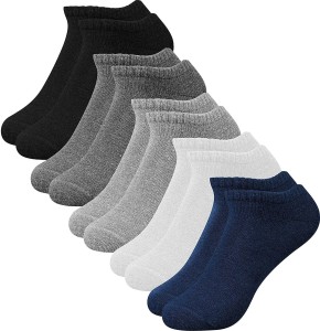 SJeware 5 Pairs Solid Ankle Length Socks for Men & Women, Multicolor, Pack  of 5, Free Size