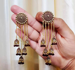 Brown jhumka deals
