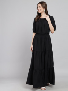 Black maxi dress flipkart best sale