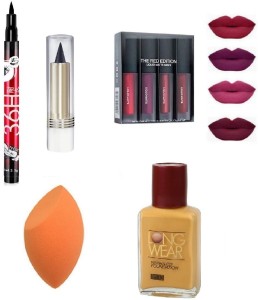 NYN HUDA Fashion Beauty Travel Makeup Kit for College Girls Women , Liquid Matte Red