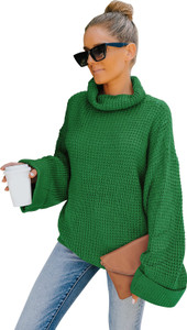 Urbanic Solid Turtle Neck Casual Women Green Sweater - Buy Urbanic Solid Turtle  Neck Casual Women Green Sweater Online at Best Prices in India |  Flipkart.com