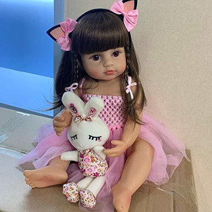 Reborn baby dolls girl look real silicone pink outfit 22 outlet inches