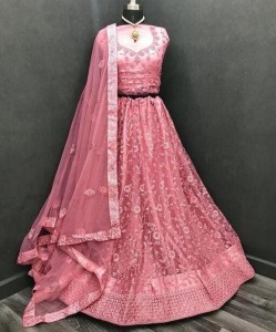 Buy Aparejar Women Pink Self Design Cotton Blend Semi Stitched Lehenga  Choli Online at Best Prices in India - JioMart.