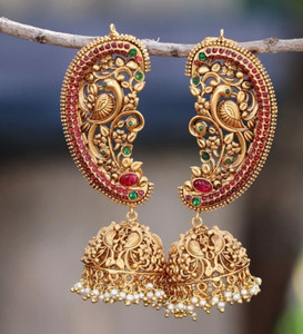 Ear cuff jhumka gold earrings new arrivals