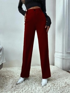 Buy Women Maroon Regular Fit Solid Casual Trousers Online  660229  Allen  Solly