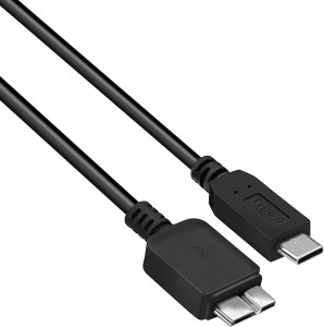 Câble USB C vers micro B, Câble de disque dur, USB 3.1, Noir, 1 mètre, Allteq