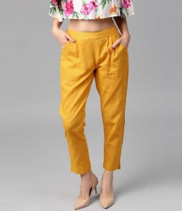 COLOUR SLIM FIT TWILL TROUSERS  Yellow  ZARA India