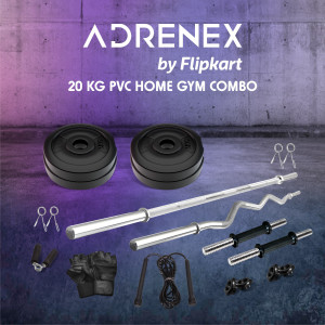 Adrenex by Flipkart 20 kg PVC 20 KG COMBO 2 WB Home Gym Kit Home