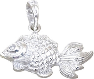 Sahiba Gems Chandi Silver Fish Pendant Locket Charm Sterling