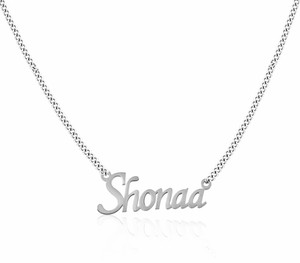 Silver chain sales design with name
