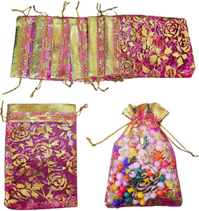 Tiptop Decoration Potli Pouch Batwa Bags For Gift Shagun Nikah Size10X14Cm Pack of 10 Rose pink Potli Pouch Batwa Bags For Gift Shagun Nikah Size10X14Cm Pack of 10 Rose pink shop for Tiptop Decoration