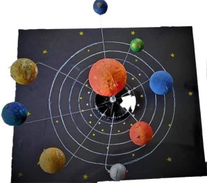 solar system working model science project for exhibition - simple, cardboard