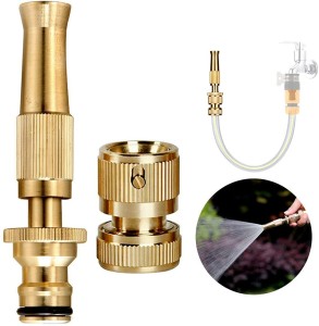 Greenneutra Brass Nozzle Water Spray Gun Hose Nozzles Pipe For Car, Bike, Window Cleaning Sprayer And Plants Sprayer For Gardening And Washing