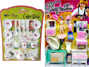 Barbie sales coffee playset