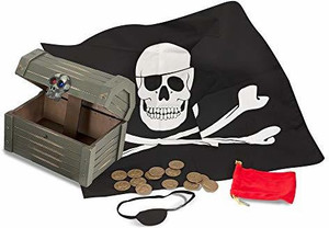 Melissa & doug wooden 2024 pirate chest pretend play set