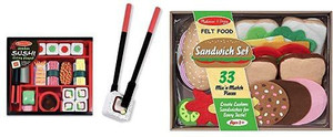 MELISSA DOUG Sushi Slicing Wooden Play Food Set 3954 Felt Play
