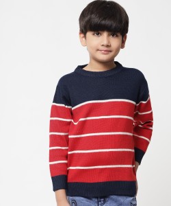 NICK AND JONES Striped Round Neck Casual Boys Multicolor Sweater