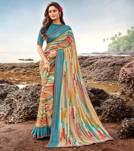 Buy Laxmipati Sarees Printed Daily Wear Georgette Multicolor