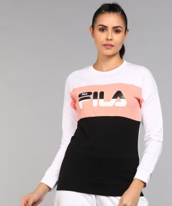 FILA Colorblock Women Round Neck White T Shirt Buy FILA