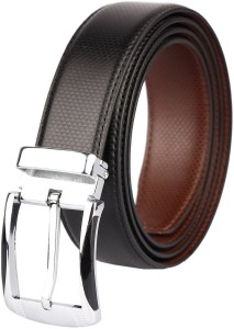ZORO Men Evening, Party, Formal, Casual Black Artificial Leather Reversible Belt