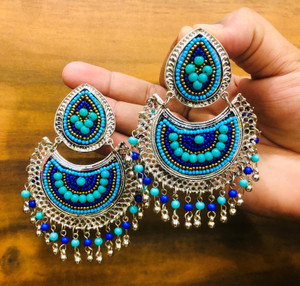 Flipkart Buy KRIX FASHION Sky blue jhumki earrings for women