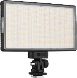 ESDDI Caméra Vidéo LED Lumière Vidéo pour Eclairage Studio ou Extérieur 3200K à 5600K Changement de Couleur Boîtier Ultra Fin en Aluminium anodisé 