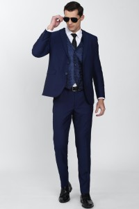 VAN HEUSEN Solid Suit Solid Men Suit
