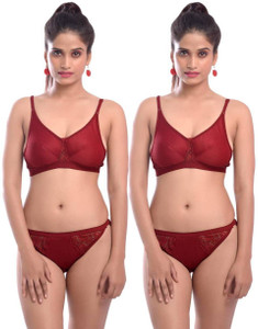 Maroon bra and panty best sale set