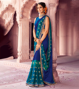 Buy Laxmipati Sarees Printed Daily Wear Chiffon Blue Sarees Online Best Price In India Flipkart
