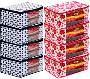 ANNORA INTERNATIONAL Pack Of 8 Cloth Safety Bag for Sarees ,Lahanga, Cloths,Suits,Pants Shirts Storage Space Saver Cover,Saree Cover, Cloth Organizer Wardrobe Organizer Clothes cover/Storage Cover/Cloth Cover ,Garment Cover