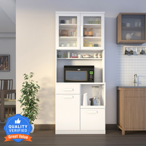 Crockery cabinet top with microwave