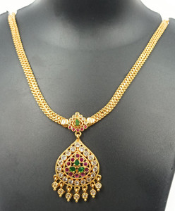 PBM CREATIONS Gold Covering 5PON 5 METAL ADIGAI NECKLACE