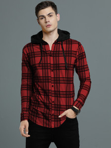 LEWEL Checkered Men Hooded Neck Red Black T Shirt Buy LEWEL Checkered Men Hooded Neck Red Black T Shirt Online at Best Prices in India Flipkart